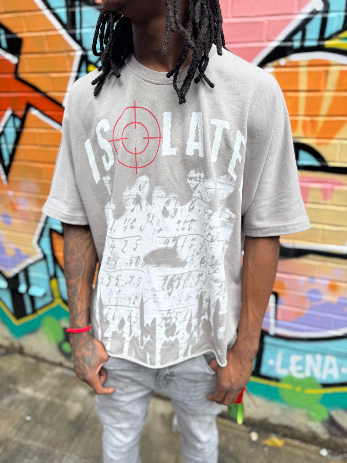 Barred From Society Distressed Tee Grey