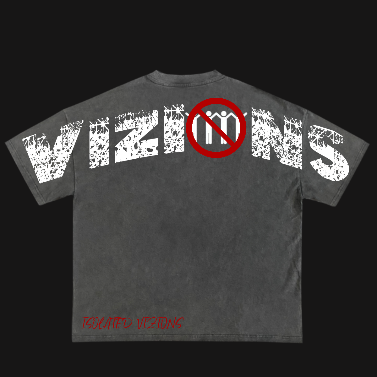 Barred From Society Distressed Tee Grey